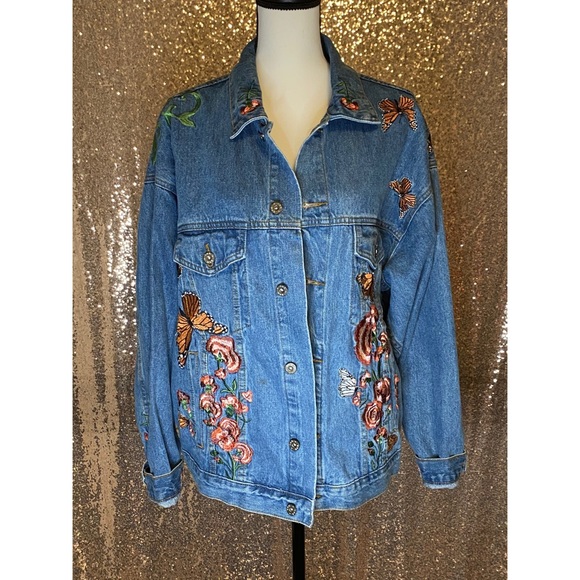 ‼️SOLD‼️ LF Carmar denim butterfly jacket - Picture 2 of 8